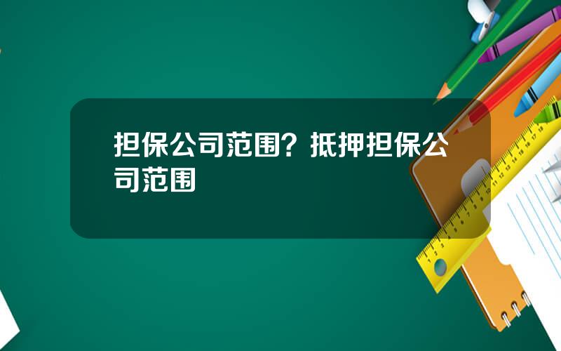 担保公司范围？抵押担保公司范围