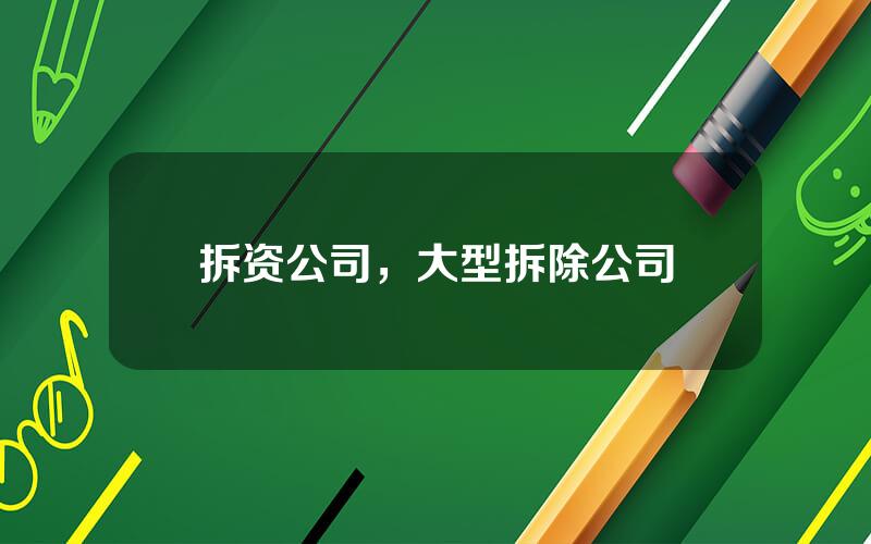 拆资公司，大型拆除公司