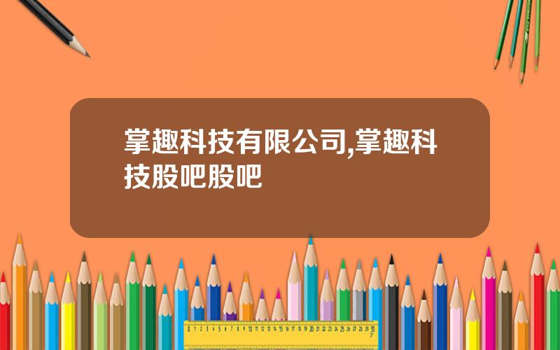 掌趣科技有限公司,掌趣科技股吧股吧