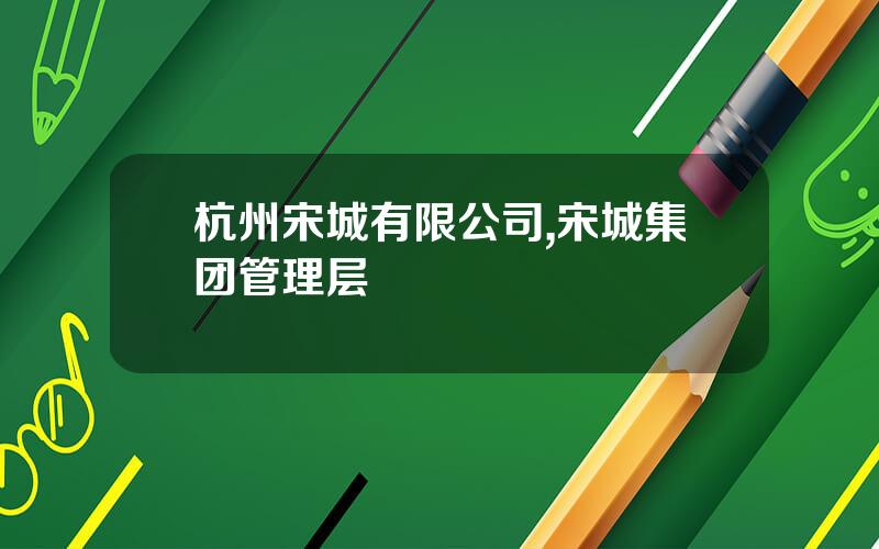 杭州宋城有限公司,宋城集团管理层