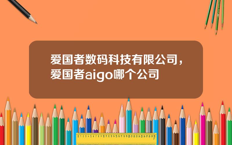 爱国者数码科技有限公司，爱国者aigo哪个公司