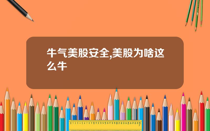 牛气美股安全,美股为啥这么牛