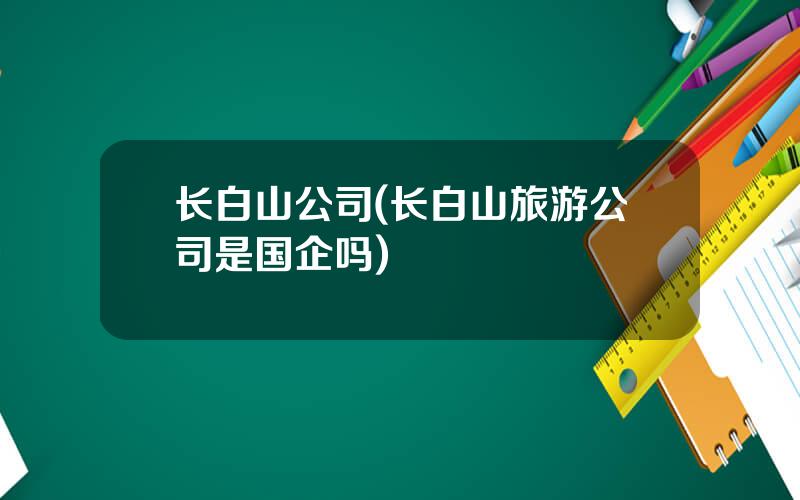 长白山公司(长白山旅游公司是国企吗)